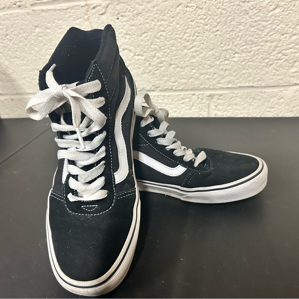 Vans Black and White High-Top Sneakers